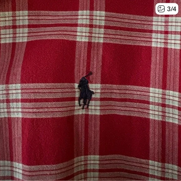 Ralph Lauren Men's 100% Cotton Blaire Plaid Button Down Shirt. Size XL. - Picture 3 of 4
